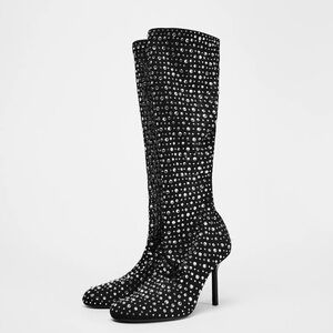 Elegant Black and Silver Women's Boots